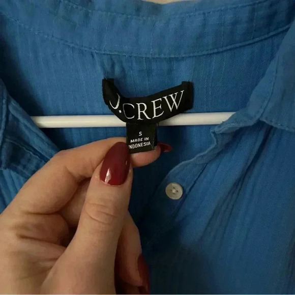 J. Crew Gauze Royal Blue Cover Up Mini Short Sleeve T-Shirt Dress Women’s Small - Picture 4 of 6